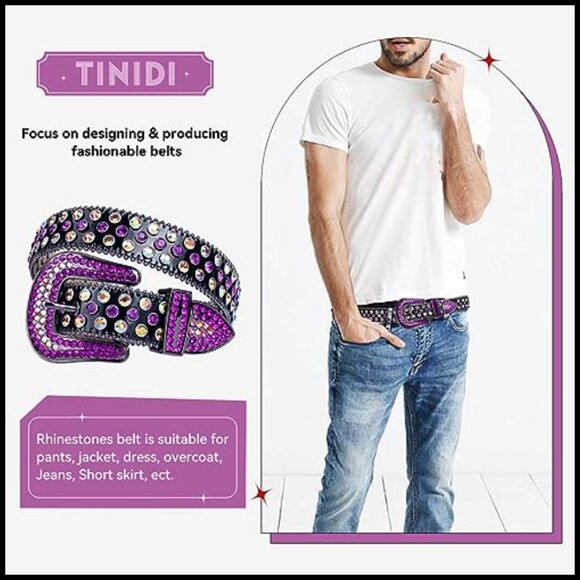 Luxury Rhinestone Western Belt with Pearl Edging, Artificial Leather main image 4